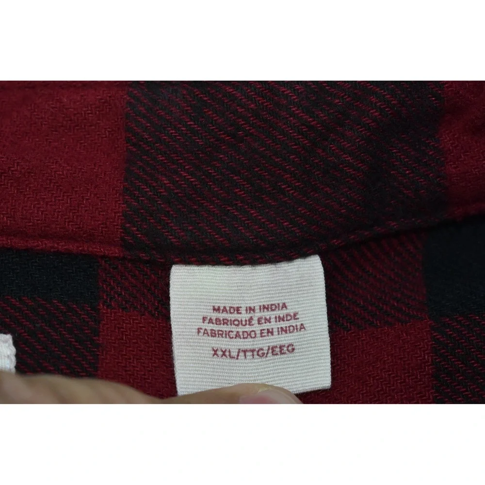 Levi's Brushed Men Shirt Size XXL Check Plaid Lumberjack Flannel Red Black